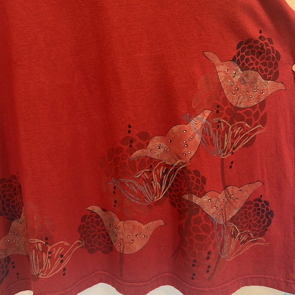 Blue Fish Foral Design Top - Picture 3 of 3